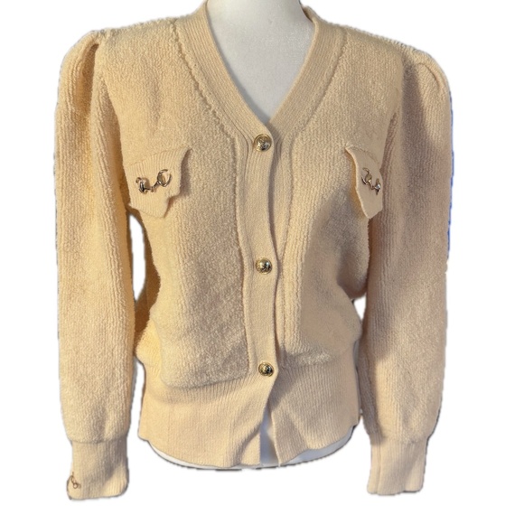 StyleWe Cream Peach Sweater Cardigan Size XL - Picture 1 of 10